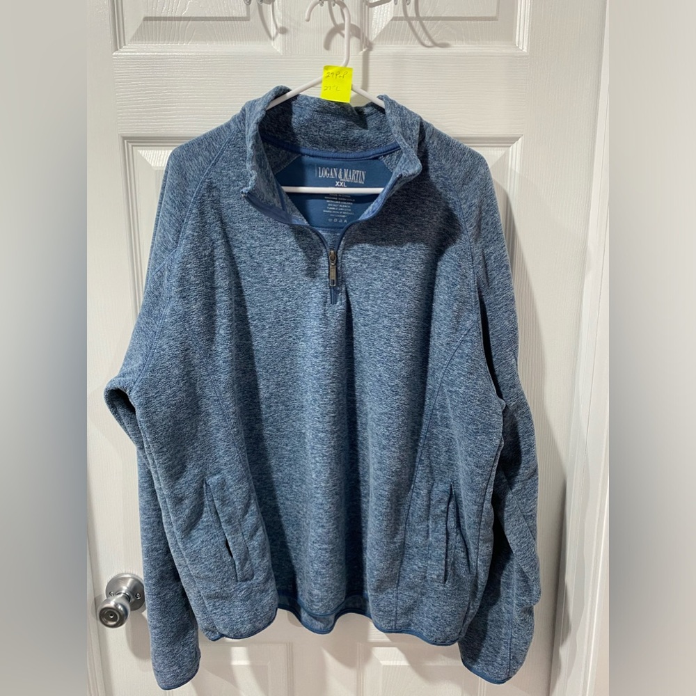 Logan & Martin men’s pullover fleece, size XXL, blue good condition.
